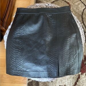 Wilfred Black Snakeskin Mini Skirt